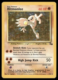 Hitmonlee (7) Fossil #07/62 Holo Pokemon Card