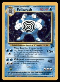 Poliwrath Base Set 2 #015/130 Holo Pokemon Card