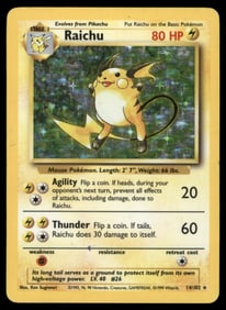 Raichu Base Set #014/102 Holo Pokemon Card
