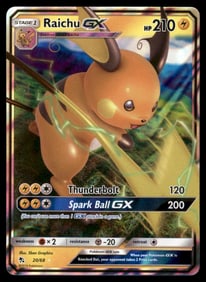 Raichu GX Hidden Fates #20/68 Holo Pokemon Card