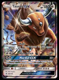 Tauros GX SM Base Set #100/149 Holo Pokemon Card