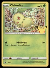 Chikorita McDonald's 25th Anniversary Promos #002/025 Holo Pokemon Card