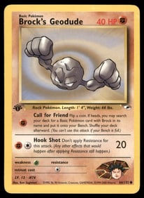 Brock's Geodude (66) Gym Heroes #066/132 1st. ED. Pokemon Card
