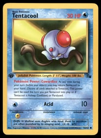 Tentacool Fossil #56/62 1st. ED. Pokemon Card