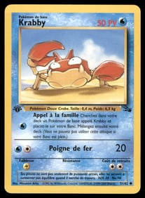 Krabby Fossil #51/62 1st. ED. Pokemon Card
