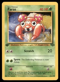 Paras Jungle #59/64 1st. ED. Pokemon Card