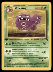 Weezing Fossil #45/62 1st. ED. Pokemon Card