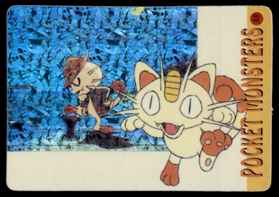 Meowth Holo Prism Sticker Japanese Pokemon Card Pocket Monsters
