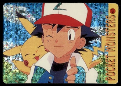 Ash & Pikachu Holo Prism Sticker Japanese Pokemon Card Pocket Monsters