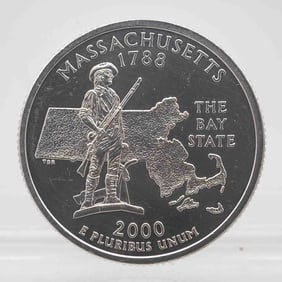 2000 American Proof Silver Quarter Massachusetts