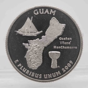 2009 American Proof Silver Quarter Guam