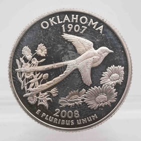 2008 American Proof Silver Quarter Oklahoma