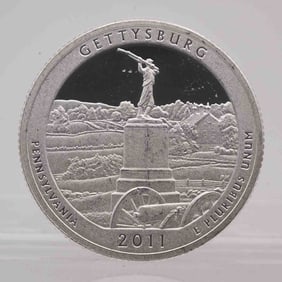 2011 American Proof Silver Quarter ATB Gettysburg