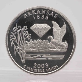 2002 American Proof Silver Quarter Arkansas