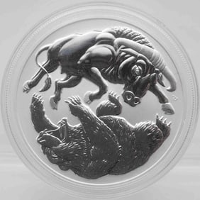 2020 Australia Bull And Bear 1oz Fine Silver Coin