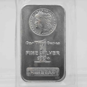 Vintage Morgan Design 1oz Silver Bar