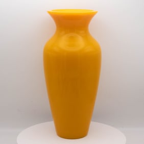 Antique Chinese Yellow Peking Glass Large Vase
