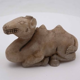 Antique Chinese Carved Jade Camel Figurine