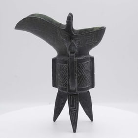 Chinese Carved Natural White Jadeite Cup