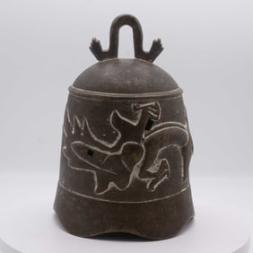 Antique Chinese Bronze Temple Dragon Bell