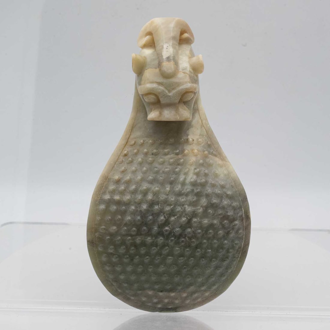 Old Chinese Carved Jade Large Dragon Belt Buckle (1 of 5)