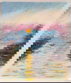 Impressionist Acrylic On Canvas "Sunrise"