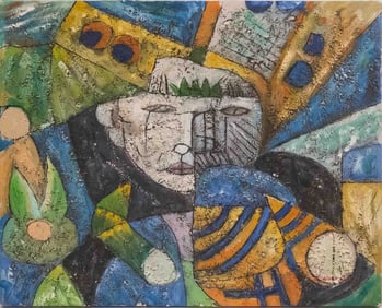 Vintage Modernist Oil On Canvas "Portrait"