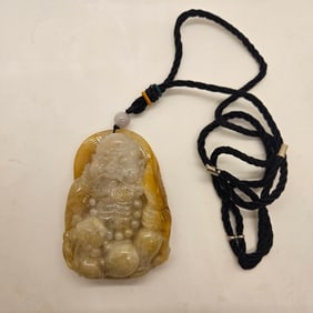 Natural White Carved Jade Jadeite Chinese Culture Pendant Medallion MING0006