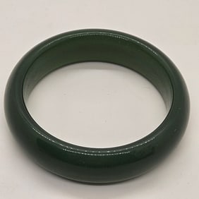 Natural Thick Solid Green Jade Jadeite Bangle MING0018