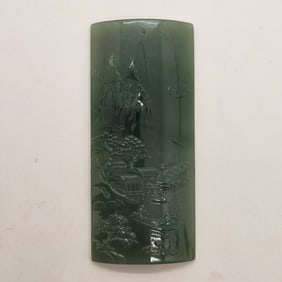 Natural Green Jade Jadeite Carved Pendant MING0021