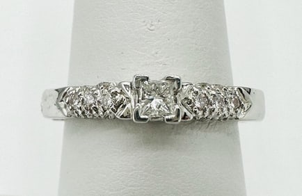 18KT White Gold Natural Diamond Ring # 2114