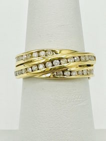 14KT Yellow Gold Natural Diamond Ring # 2135
