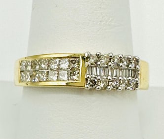 14KT Yellow Gold Natural Diamond Band Ring # 2140