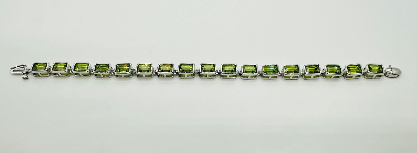 14KT White Gold Peridot Bracelet # 2407 (1 of 4)