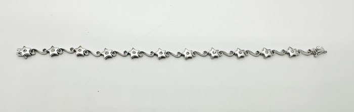Natural Diamond 18KT White Gold Stars Bracelet # 2477