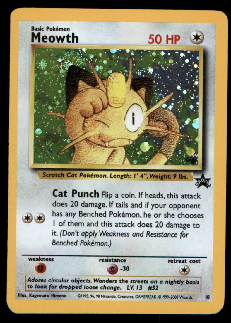 Meowth WoTC Promo #10/53 Holo Pokemon Card (1 of 2)