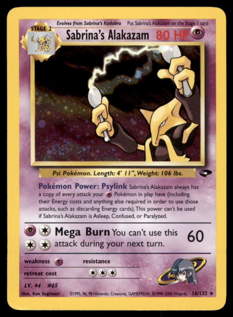 Sabrina's Alakazam Gym Challenge #016/132 Holo Pokemon Card: We offer combined shipping on multiple items. Buyers may also arrange their own shipping. LiveShipping is a separate and independent option for shipping that is NOT a part of the auction house or thei
