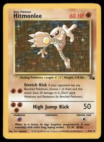 Hitmonlee (7) Fossil #07/62 Holo Pokemon Card