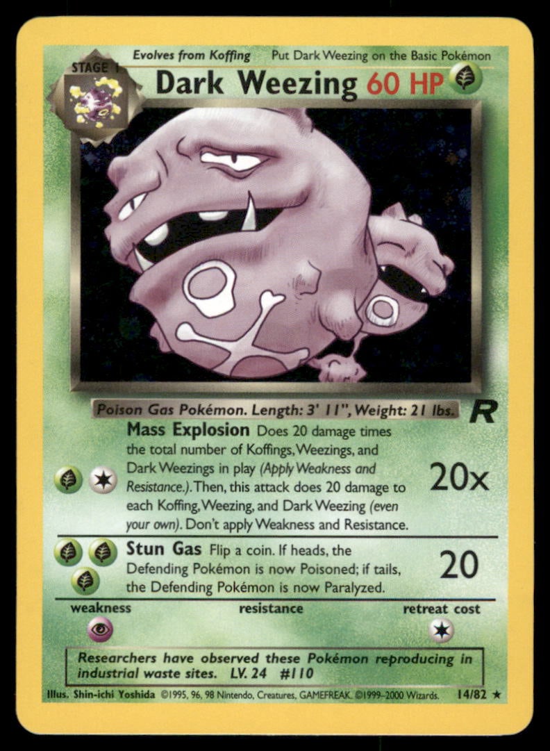 Dark Weezing (14) Team Rocket #14/82 Holo Pokemon Card: We offer combined shipping on multiple items. Buyers may also arrange their own shipping. LiveShipping is a separate and independent option for shipping that is NOT a part of the auction house or thei