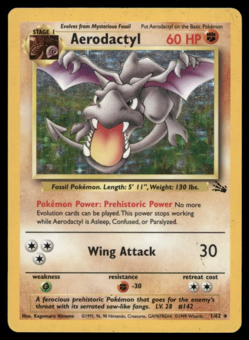 Aerodactyl (1) Fossil #01/62 Holo Pokemon Card: We offer combined shipping on multiple items. Buyers may also arrange their own shipping. LiveShipping is a separate and independent option for shipping that is NOT a part of the auction house or thei