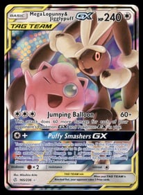 Mega Lopunny & Jigglypuff GX SM - Cosmic Eclipse #165/236 Holo Pokemon Card