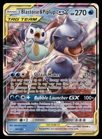 Blastoise & Piplup GX SM - Cosmic Eclipse #38/236 Holo Pokemon Card