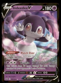 Indeedee V SWSH01: Sword & Shield Base Set #091/202 Holo Pokemon Card