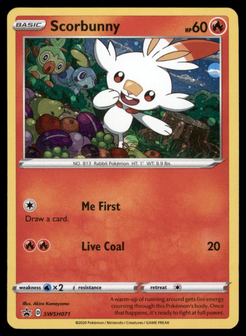 Scorbunny SWSH: Sword & Shield Promo Cards #SWSH071 Holo Pokemon Card: We offer combined shipping on multiple items. Buyers may also arrange their own shipping. LiveShipping is a separate and independent option for shipping that is NOT a part of the auction house or thei
