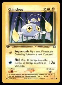 Chinchou Neo Genesis #055/111 1st. ED. Pokemon Card