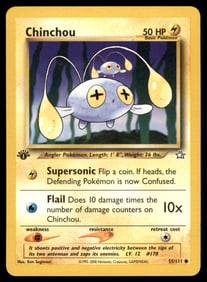 Chinchou Neo Genesis #055/111 1st. ED. Pokemon Card