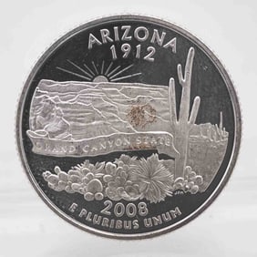 2008 American Proof Silver Quarter Arizona