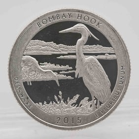 2015 American Proof Silver Quarter ATB Bombay Hook