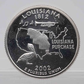 2002 American Proof Silver Quarter Louisiana