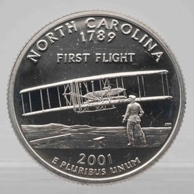 2001 American Proof Silver Quarter North Carolina